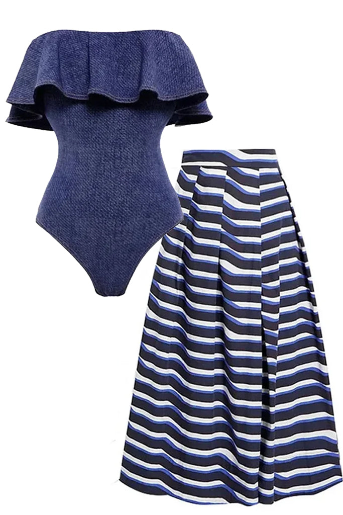 Swimwear One Piece Maelisca Olosomo Magio Me Fousta Pareo One Piece Swimsuit And Pareo Skirt Set