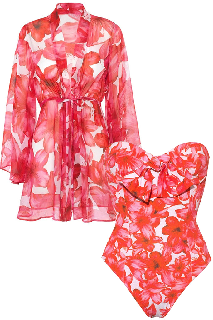 Swimwear One Piece Cocoa Palms Olosomo Magio One Piece Swimsuit And Pareo Set