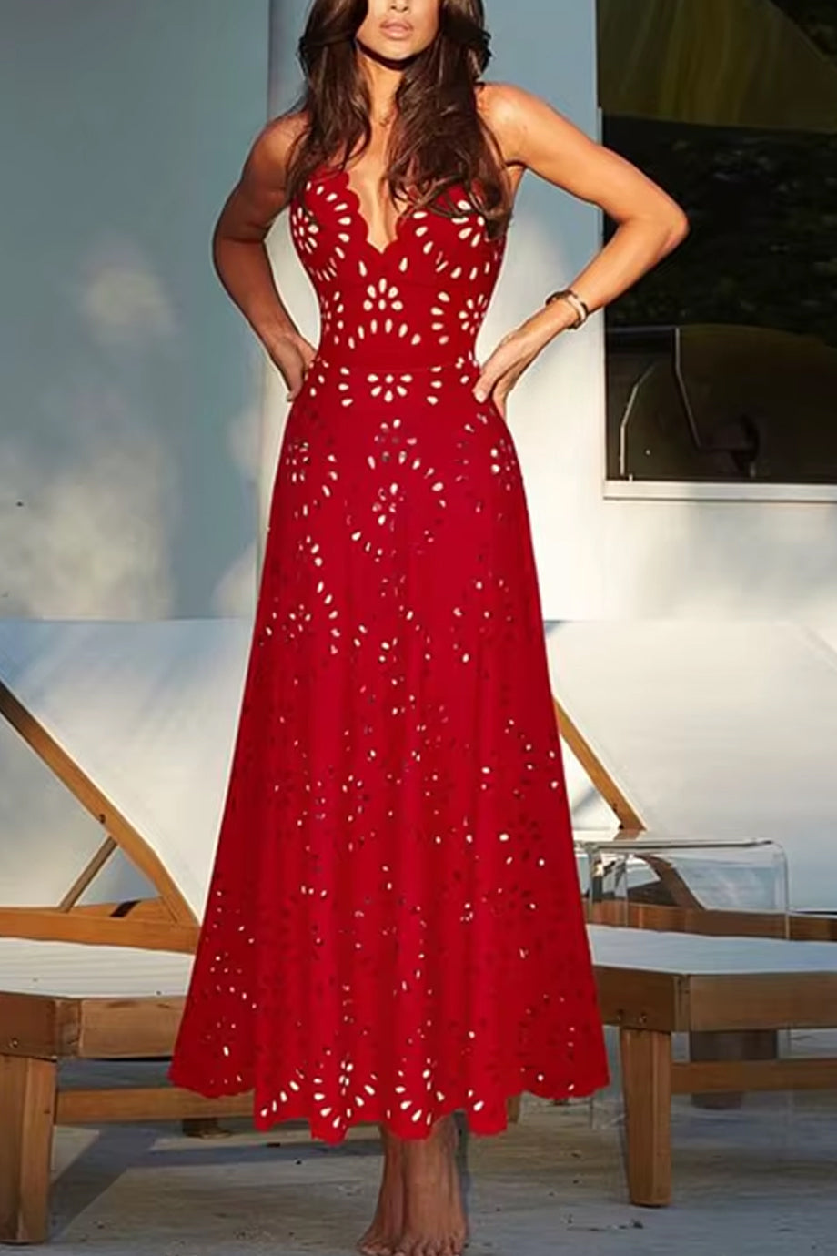 Scarlet Bloom Ολόσωμο Μαγιό και Παρεό | Γυναικεία Μαγιό Παρεό - Ολόσωμα - Swimwear | Scarlet Bloom One Piece Swimsuit with Pareo