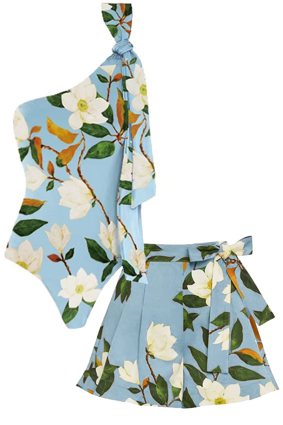 Maristelle Ολόσωμο Μαγιό και Παρεό Σετ | Μαγιό - Ολόσωμα - Swimwear One Piece | Maristelle One Shoulder Swimsuit and Pareo Set