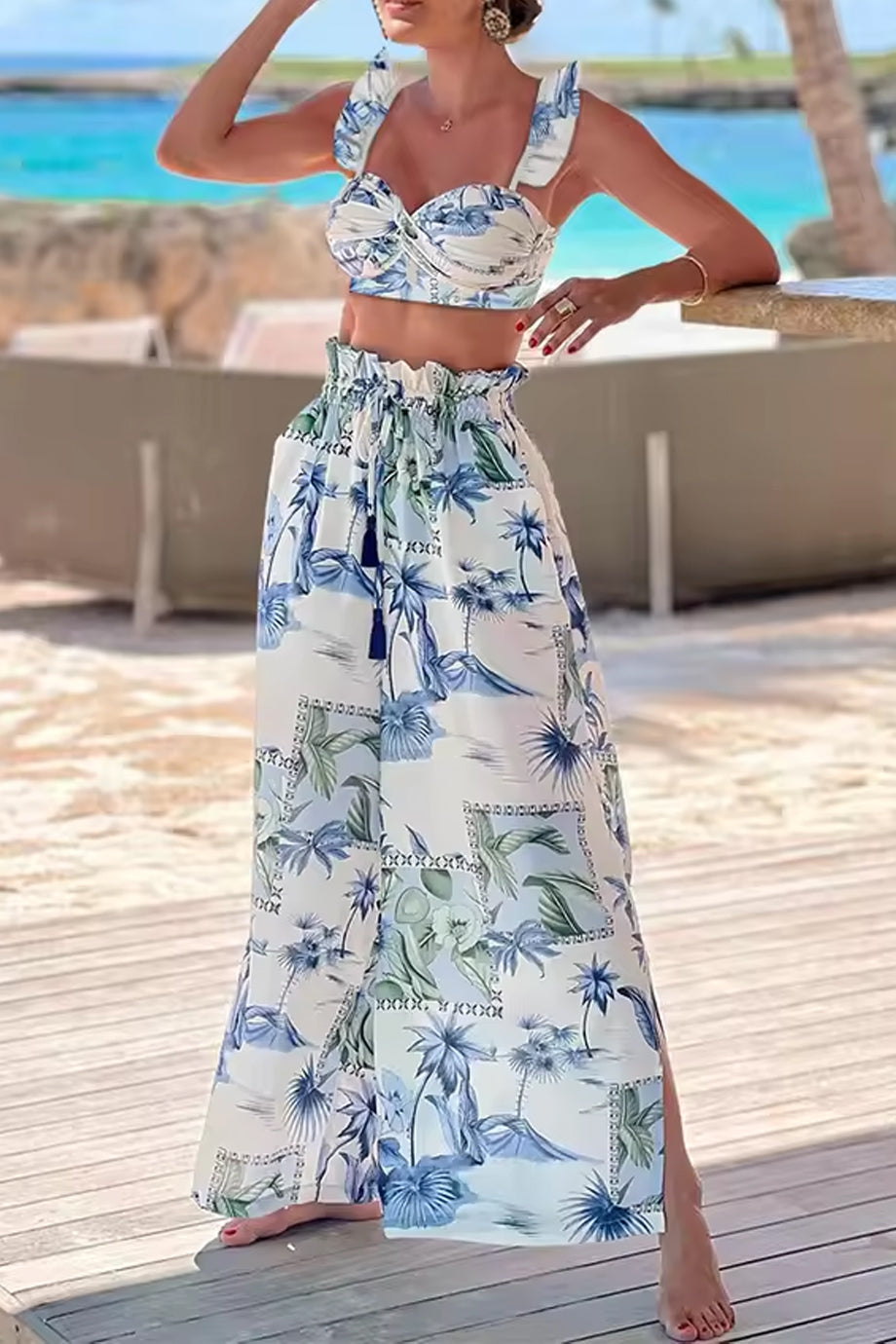 Azure Escape Μπικίνι Μαγιό και Παντελόνα Σετ | Μαγιό - Μπικίνι - Swimwear Bikini | Azure Escape Bikini and Pareo Pants Set