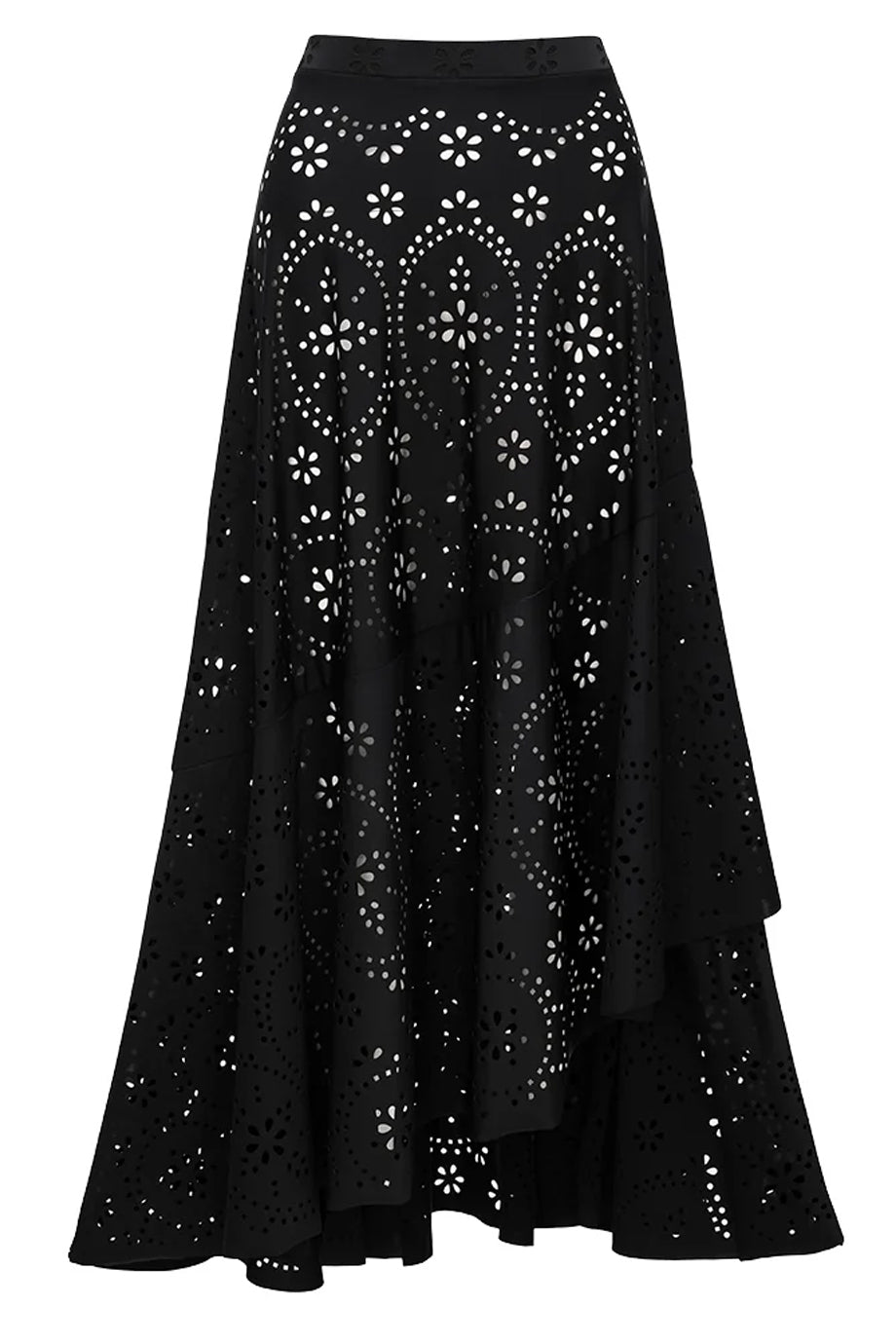 Noreya Ολόσωμο Μαγιό με Σχέδιο Κιπούρ και Φούστα Παρεό Σετ | Μαγιό - Ολόσωμα - Swimwear One Piece | Noreya Black One-Piece Swimsuit with Broderie Details