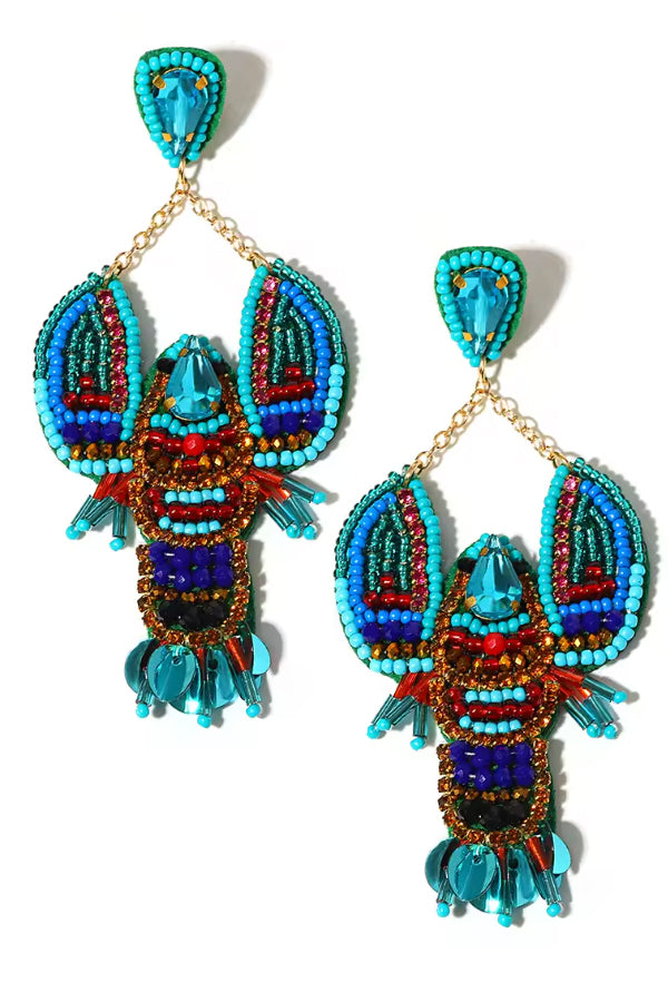 Lobster Luxe Μακριά Σκουλαρίκια με Χάντρες | Κοσμήματα - Σκουλαρίκια - Long Earrings | Lobster Luxe Long Beaded Earrings