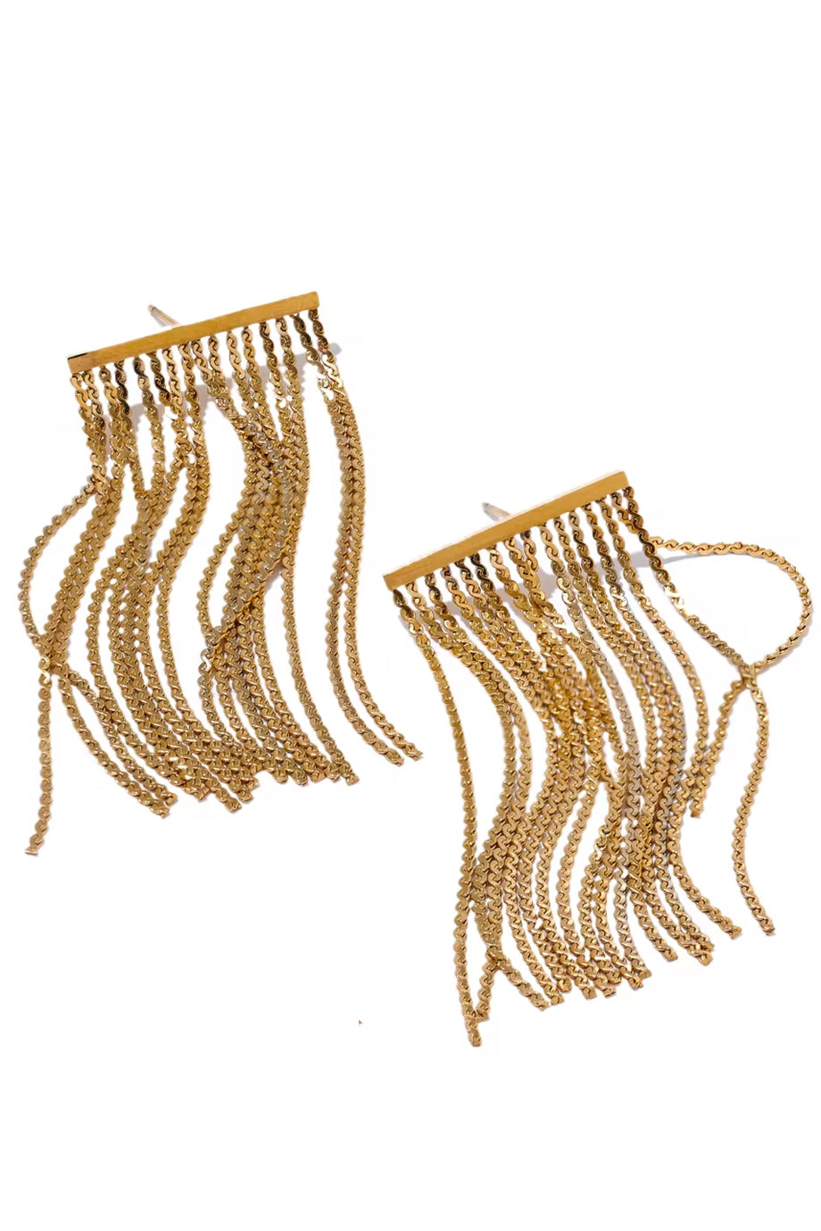 Pendulum Χρυσά Σκουλαρίκια | Κοσμήματα - Σκουλαρίκια - Jewelry Earrings | Pendulum Chain Earrings