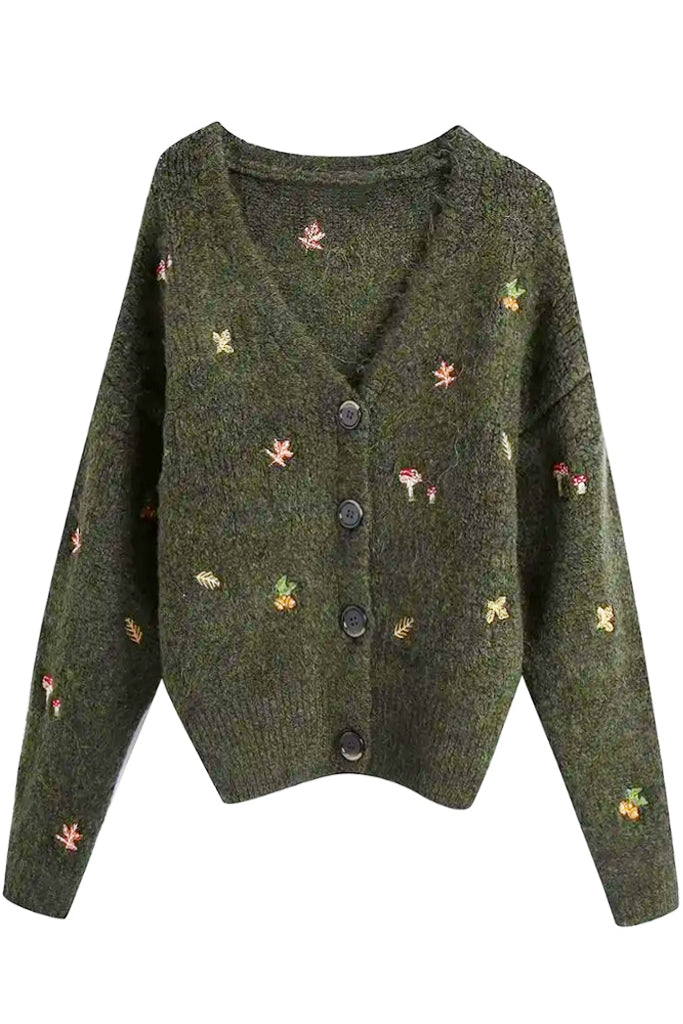 Somerry Πράσινη Πλεκτή Ζακέτα | Γυναικεία Ρούχα - Πουλόβερ Πλεκτά | Somerry Green Oversized Knit Cardigan