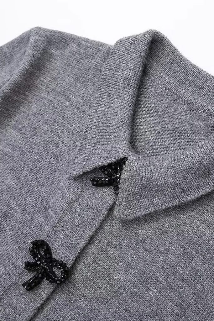 Harriet Γκρι Πλεκτή Ζακέτα | Ζακέτες - Πλεκτά - Knitwear | Harriet Grey Knit Cardigan