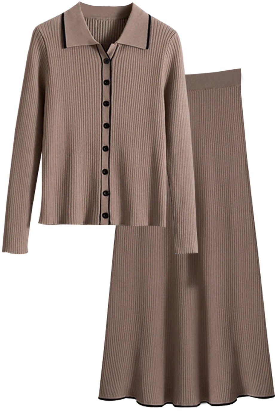 Maurelle Πλεκτό Σετ με Ζακέτα και Φούστα | Γυναικεία Ρούχα - Πλεκτά Σετ Clothing Sets | Maurelle Knit Set with Cardigan and Skirt