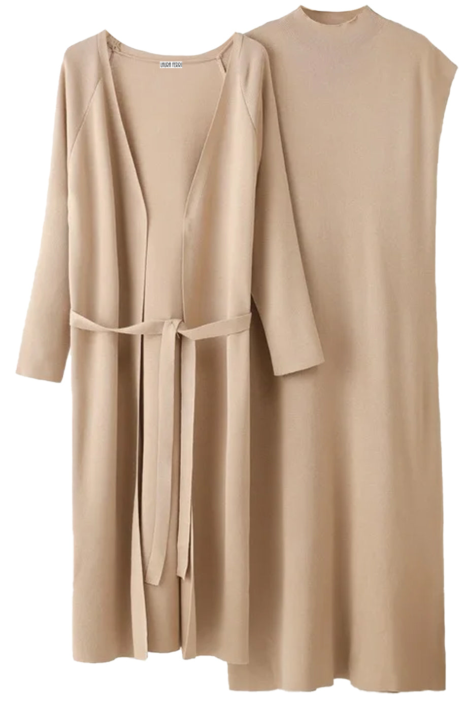 Clea Σετ με Αμάνικο Φόρεμα και Ζακέτα | Πλεκτά Σετ - Knit Sets | Clea Knit Set with Dress and Cardigan