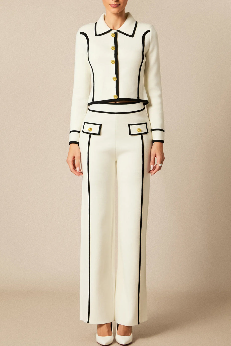 Vionne Πλεκτό Σετ με Τοπ και Παντελόνι