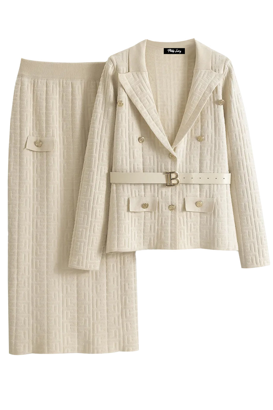 Ismerie Πλεκτό Σετ με Ζακέτα και Φούστα