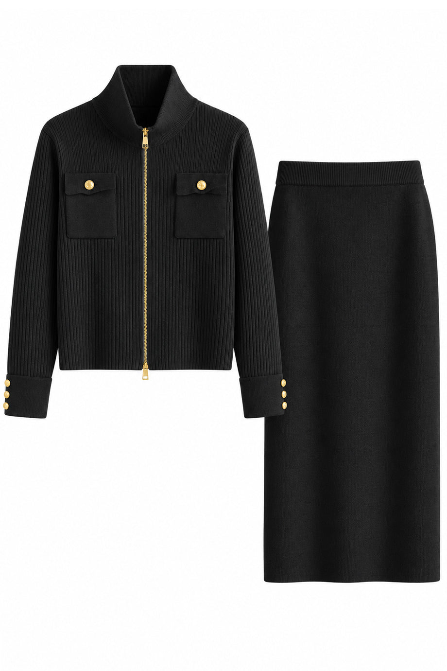 Rouge Marais Πλεκτό Σετ Ζακέτα και Midi Φούστα | Πλεκτά Σετ Knitwear| Clothing Sets | Rouge Marais Knit Set with Jacket and Skirt