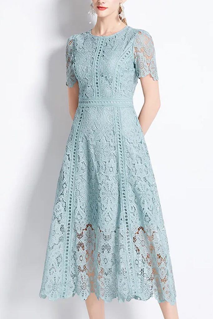 Zelvina Βεραμάν Φόρεμα με Δαντέλα | Φορέματα - Βραδινά- Evening Dresses | Azurina Mint Green Lace Dress