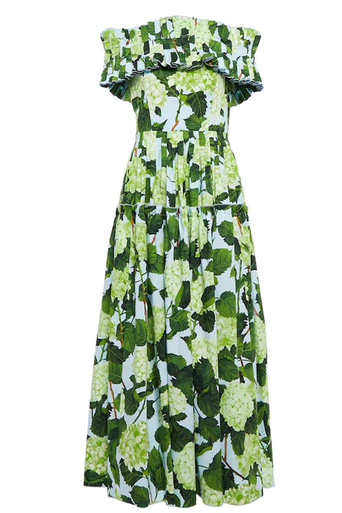 Kestrel Πράσινο Φλοράλ Φόρεμα με Βολάν