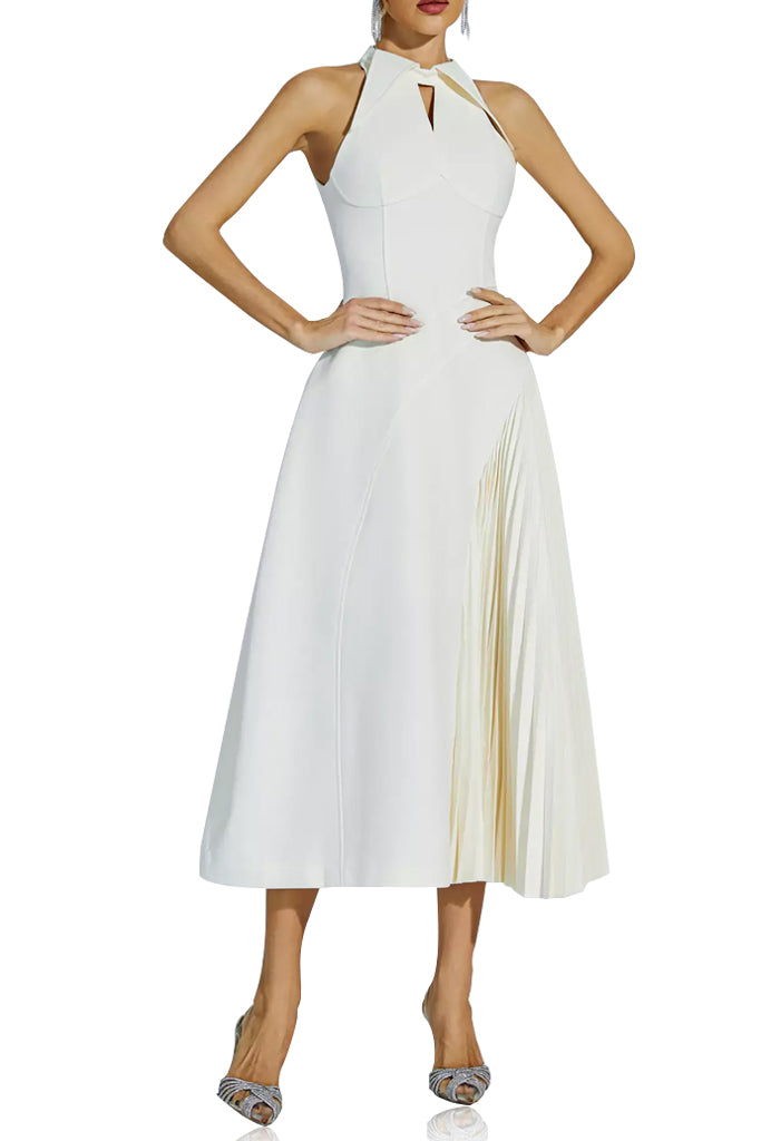 Simone Φόρεμα με Πιέτες | Φορέματα - Dress | Simone Ivory Pleated Dress
