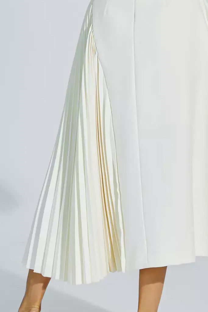 Simone Φόρεμα με Πιέτες | Φορέματα - Dress | Simone Ivory Pleated Dress