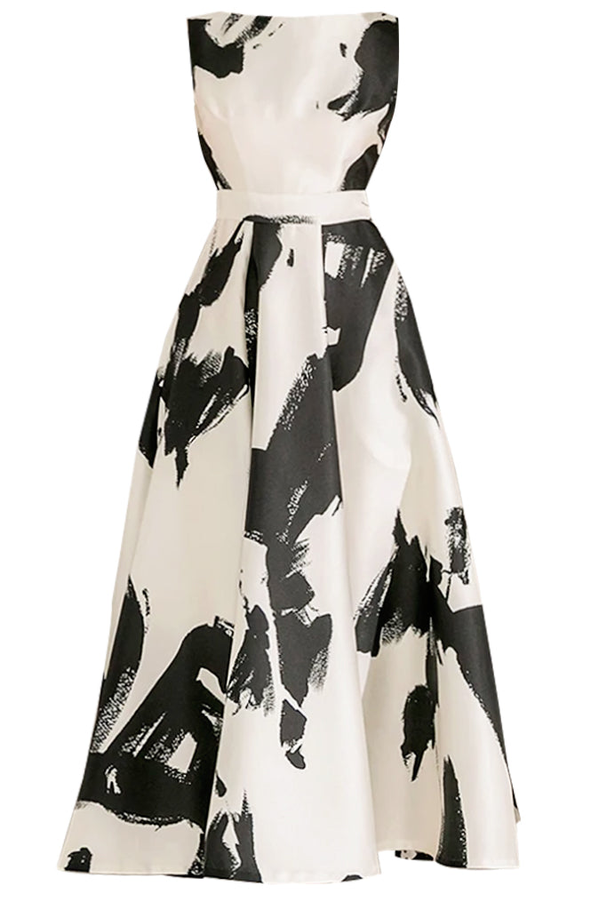 Anaya Ασπρόμαυρο Μίντι Φόρεμα | Γυναικεία Ρούχα - Φορέματα | Anaya Printed Midi Dress