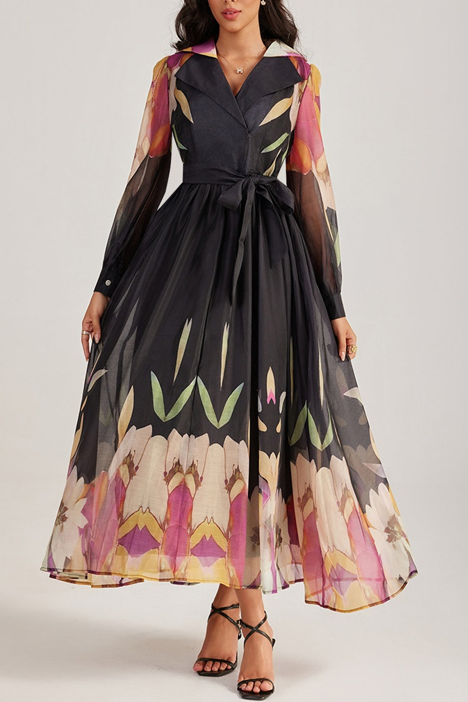 Avelise Chiffon Φλοράλ Φόρεμα | Φορέματα - Dresses | Avelise Chiffon Floral Midi Dress