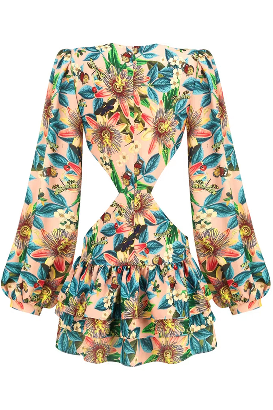 Tropic Bloom Μίνι Φόρεμα με Ανοίγματα | Φορέματα - Βραδινά - Evening Dresses | Tropic Bloom Mini Dress with Cut-Outs