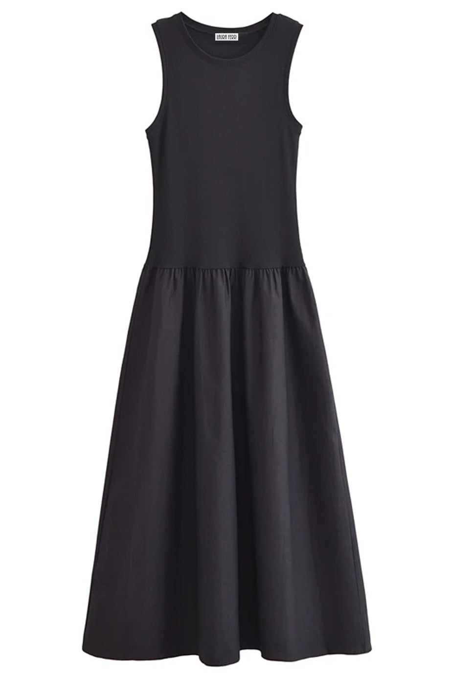 Noiree Μαύρο Αμάνικο Φόρεμα με Σουρωτή Φούστα | Φορέματα - Casual Dresses | Noiree Black Sleeveless Dress with Gathered Skirt