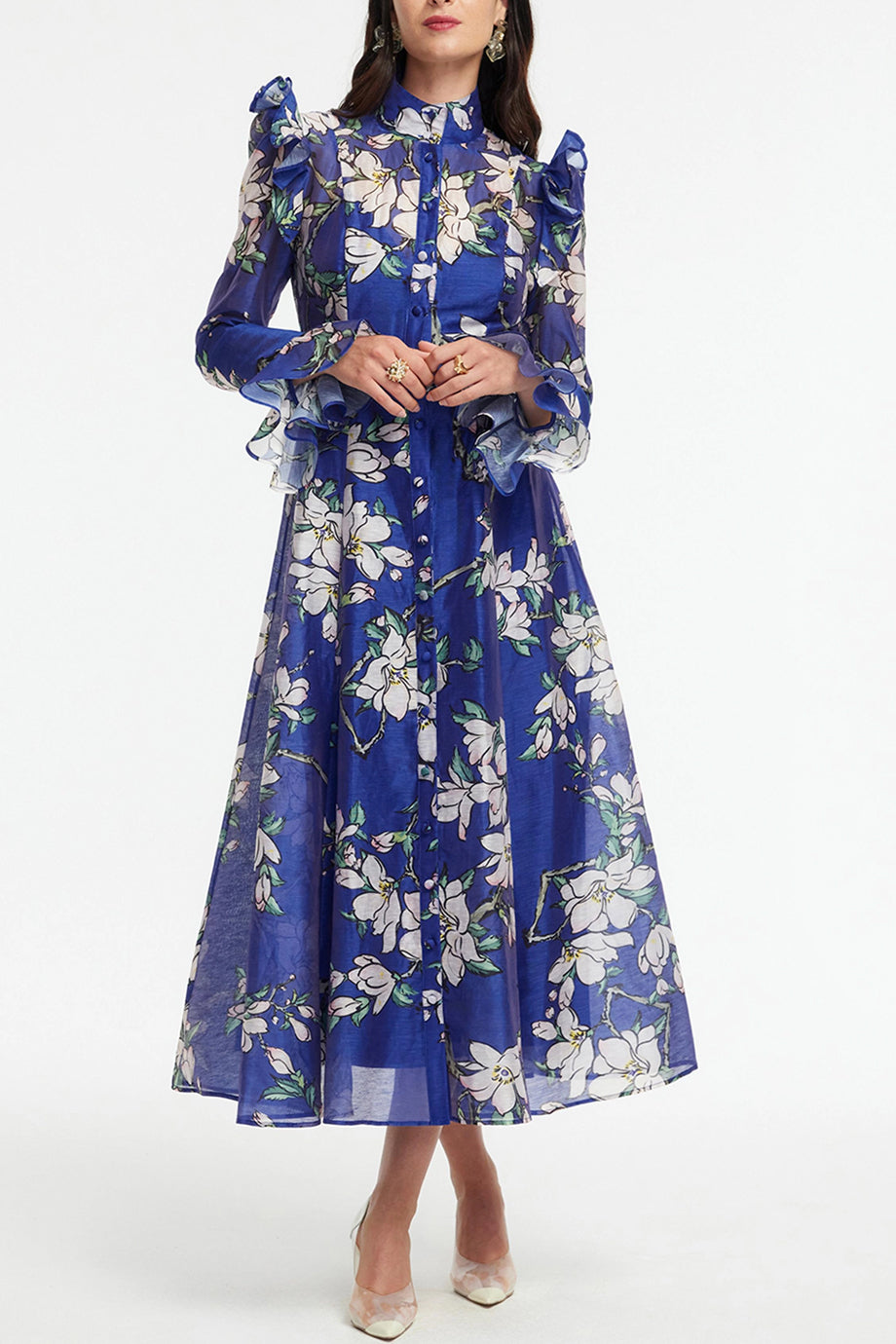 Isaliena Chiffon Φλοράλ Φόρεμα | Φορέματα - Dresses | Isaliena Chiffon Floral Midi Dress