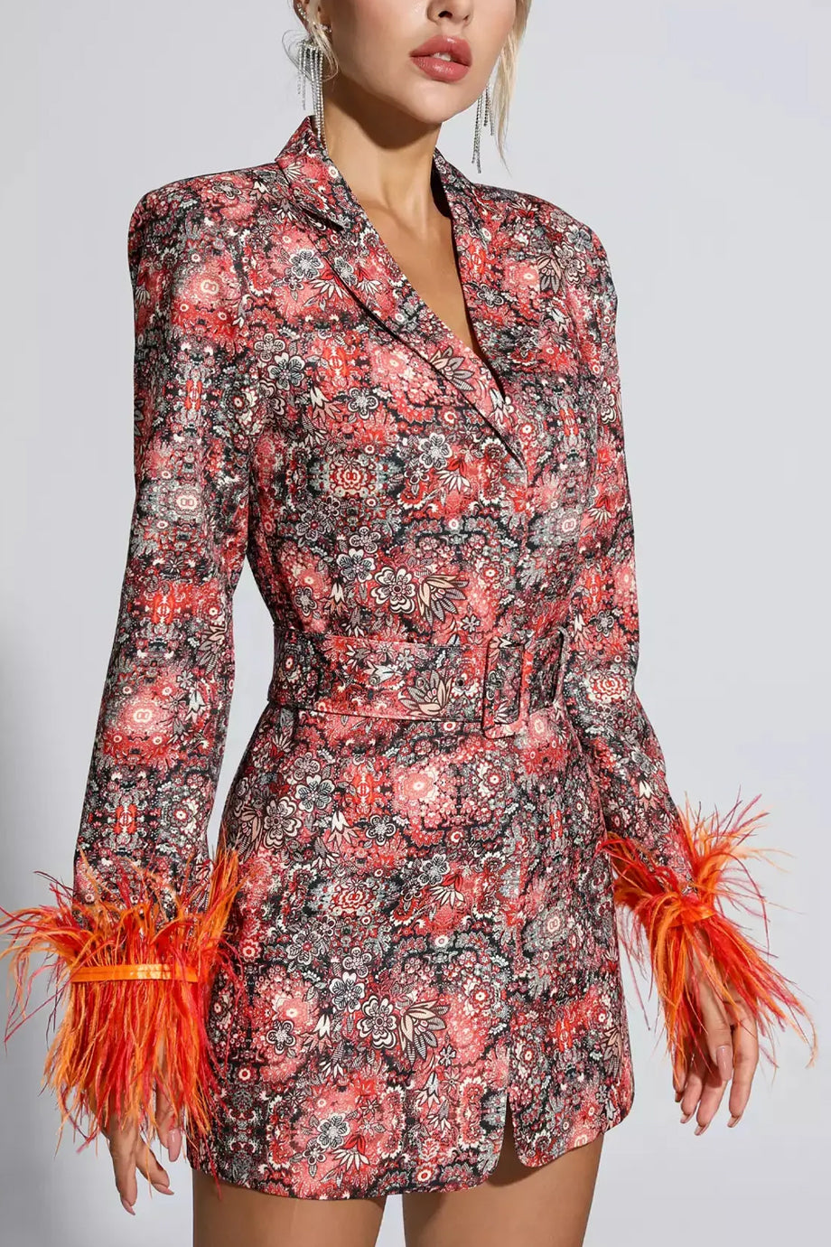 Rosmira Σακάκι Μίνι Φόρεμα | Σακάκια Φορέματα - Blazer Dresses | Rosmira Blazer Mini Dress with Feathers