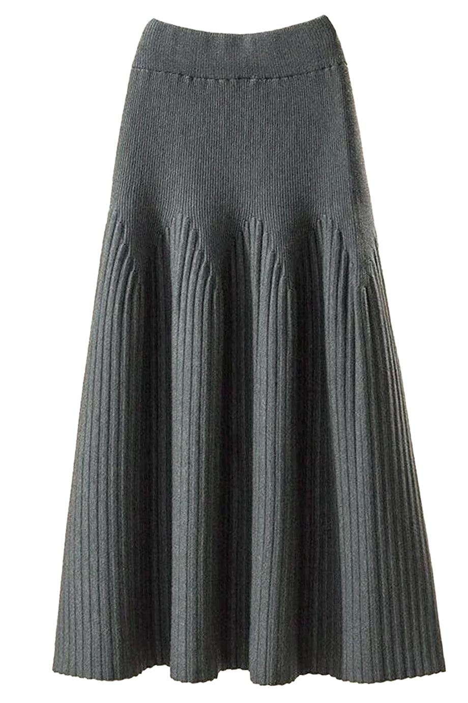 Decrenia Γκρι Πλεκτή Φούστα | Γυναικεία Ρούχα - Laura Ferri | Decrenia Grey Pleated Knit Skirt