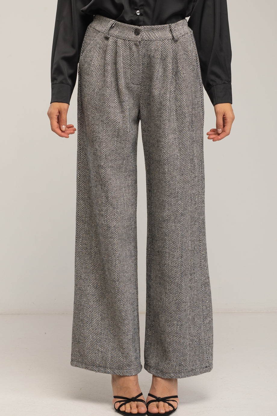 Odianne Herringbone Pattern Pants