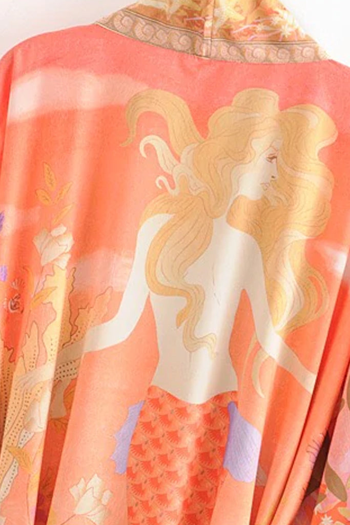 Mieko Σομόν Πολύχρωμο Εμπριμέ Κιμονό | Γυναικεία Ρούχα - Beachwear - Loungewear