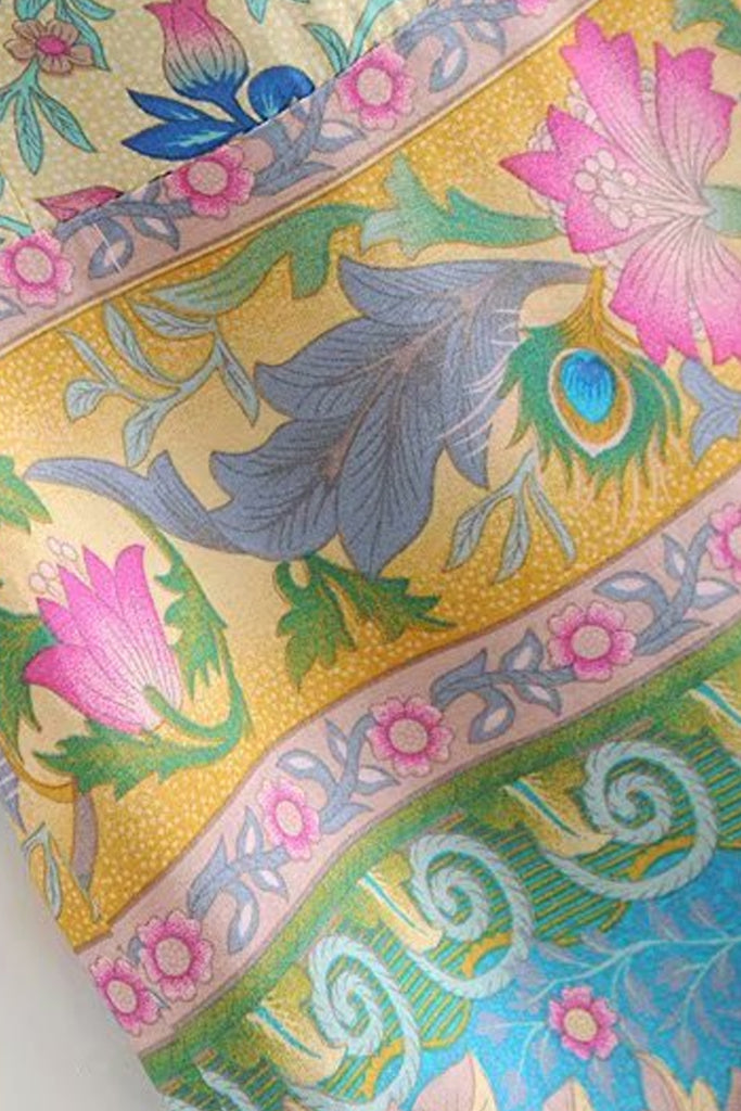 Komutti Γαλάζιο Πολύχρωμο Εμπριμέ Κιμονό | Γυναικεία Ρούχα - Beachwear - Loungewear