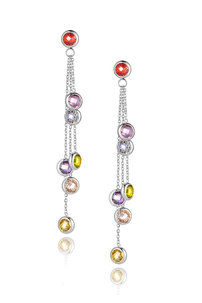 Larida Ασημένια Σκουλαρίκια με Κρύσταλλα