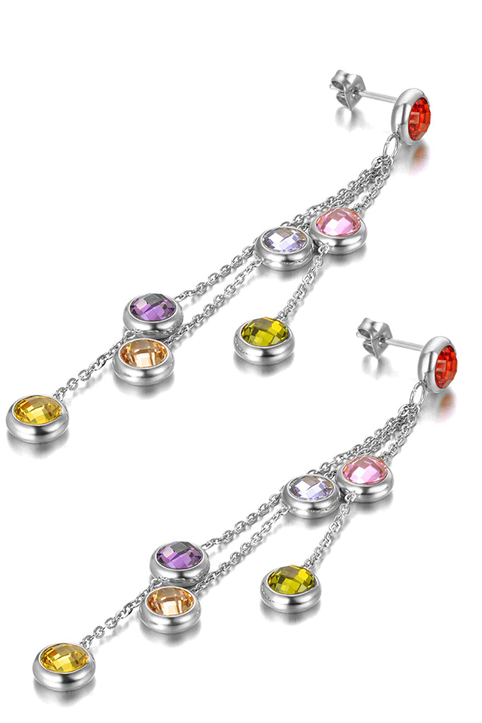 Larida Ασημένια Σκουλαρίκια με Κρύσταλλα