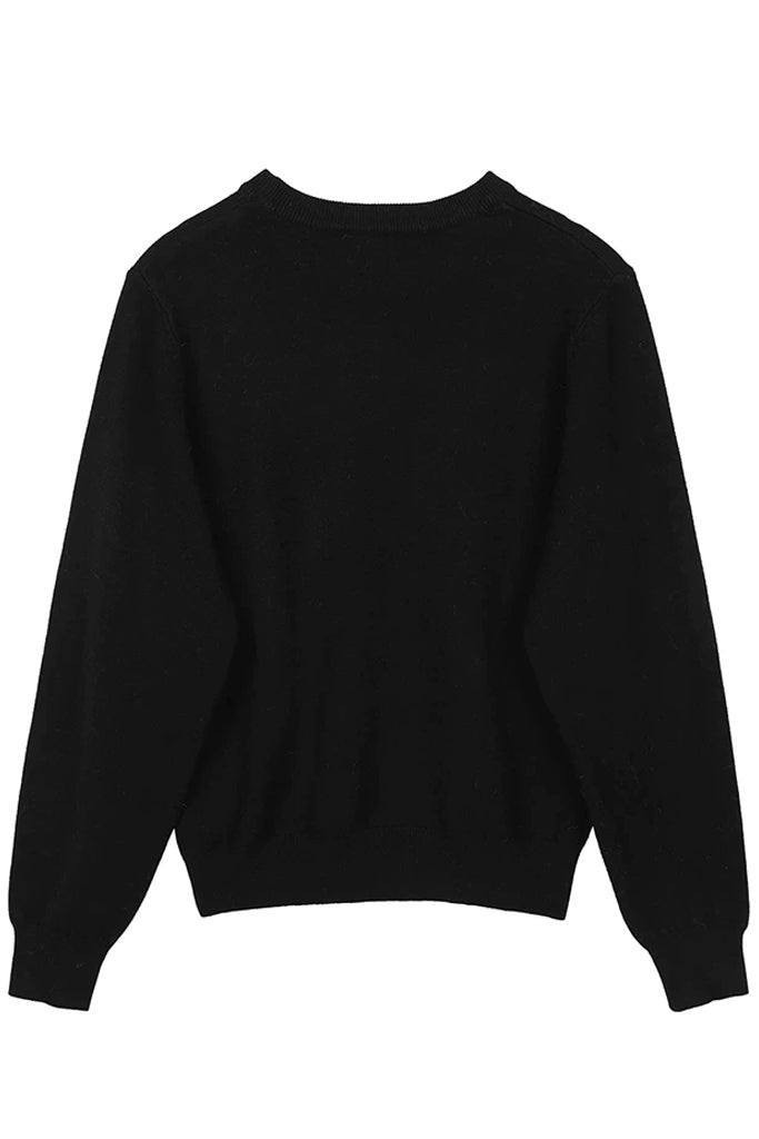 Multihearts Μαύρο Πουλόβερ με Σχέδια