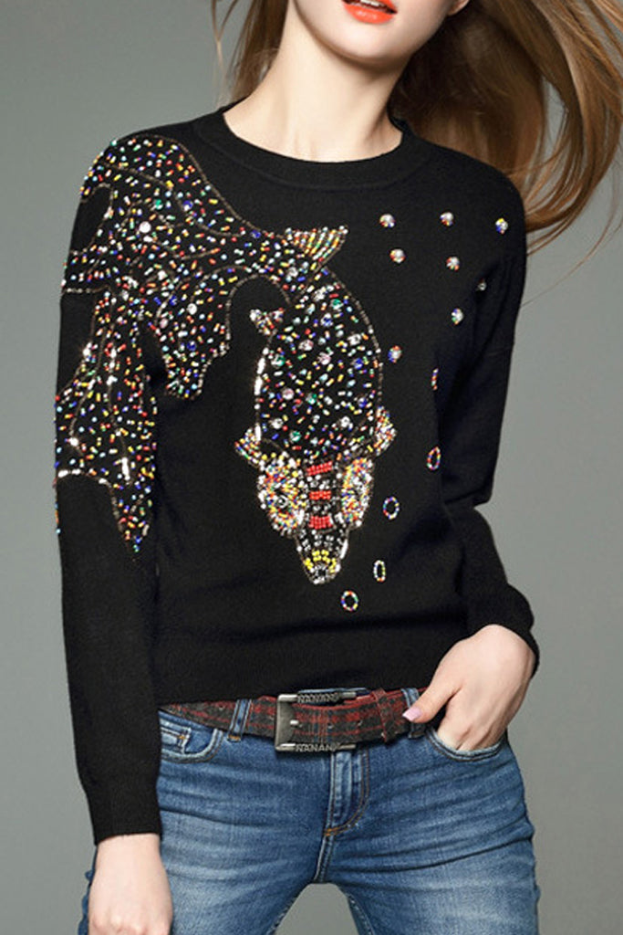 Sianna Πουλόβερ με Κέντημα | Γυναικεία Ρούχα - Μπλούζες - Πουλόβερ - Πλεκτά