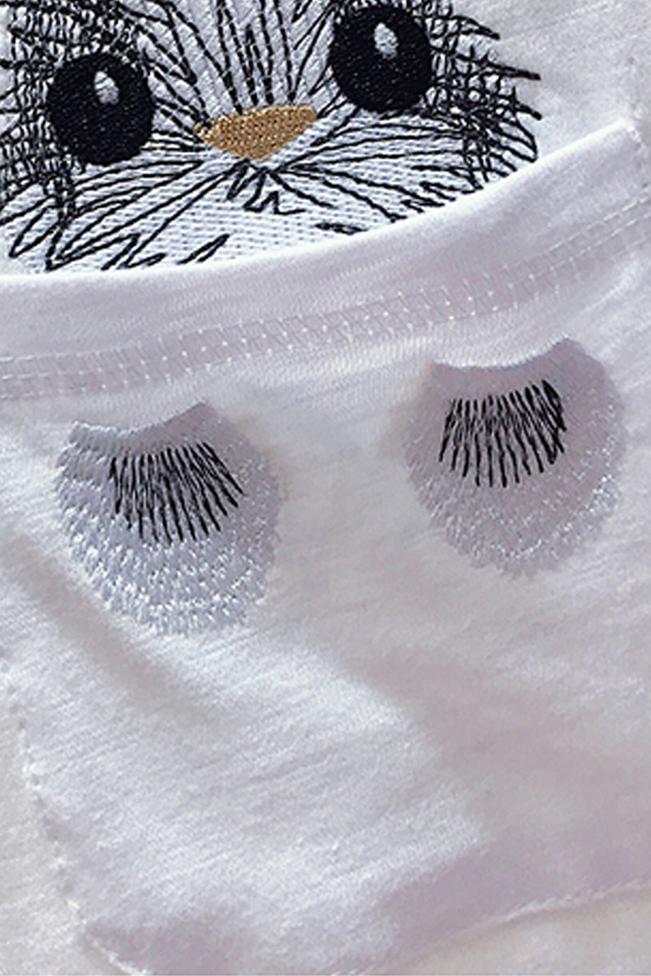 Rabbit Λευκό Μπλουζάκι με Κέντημα