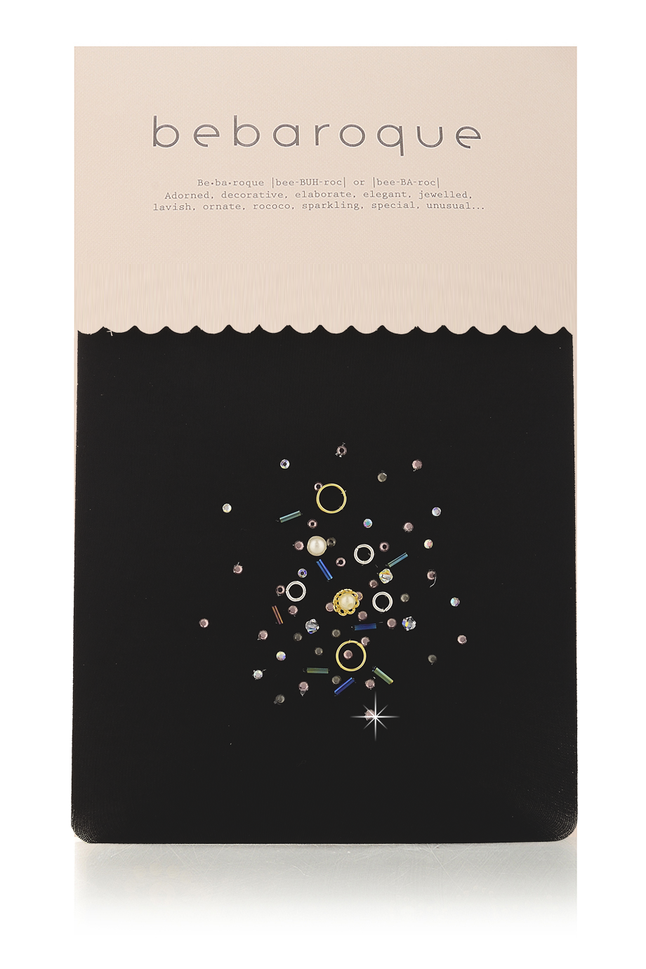 BEBAROQUE PETRA Μαύρο Καλσόν με Σχέδια