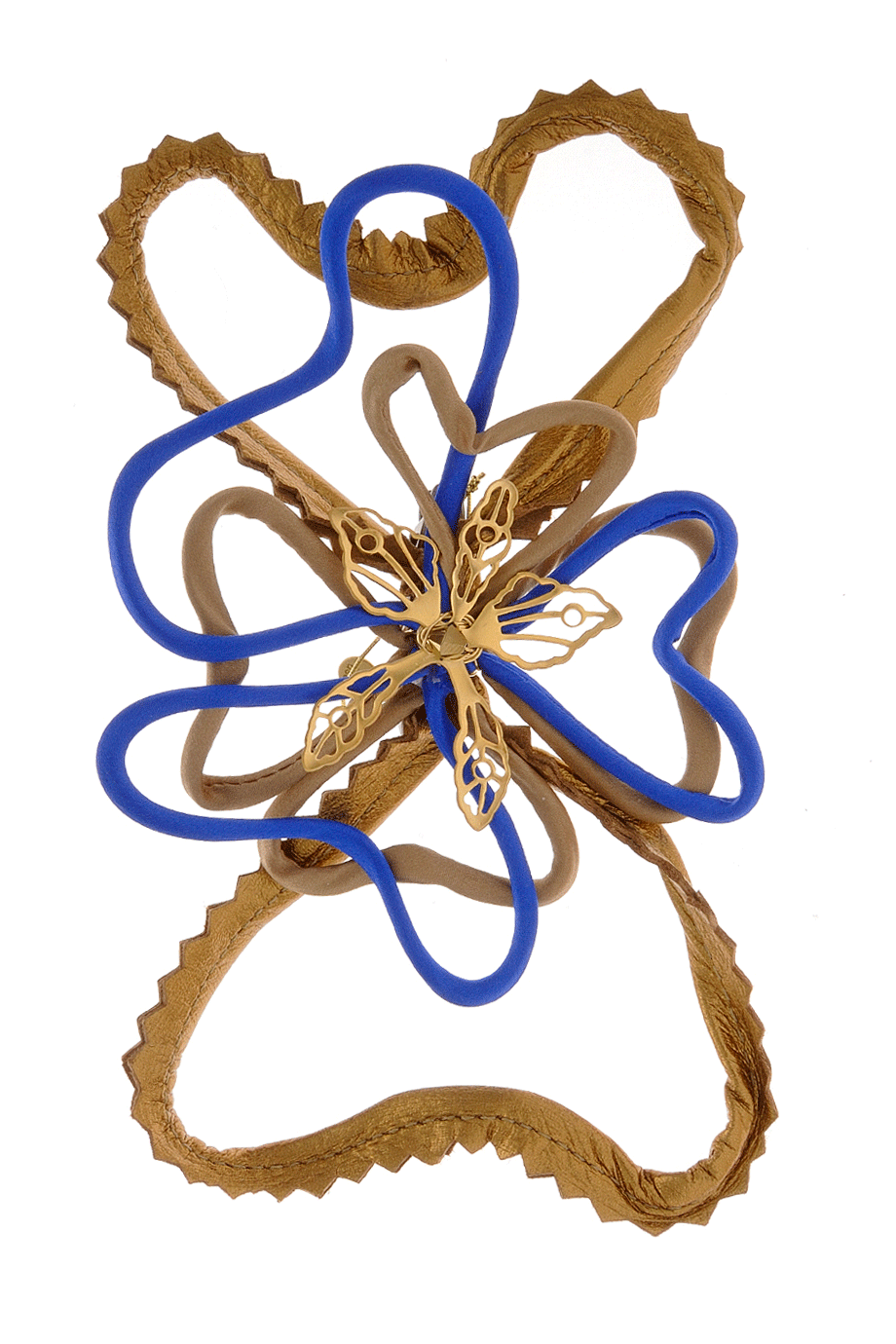 COLETTE MALOUF LEATHER HOOPS Κοκαλάκι Μαλλιών