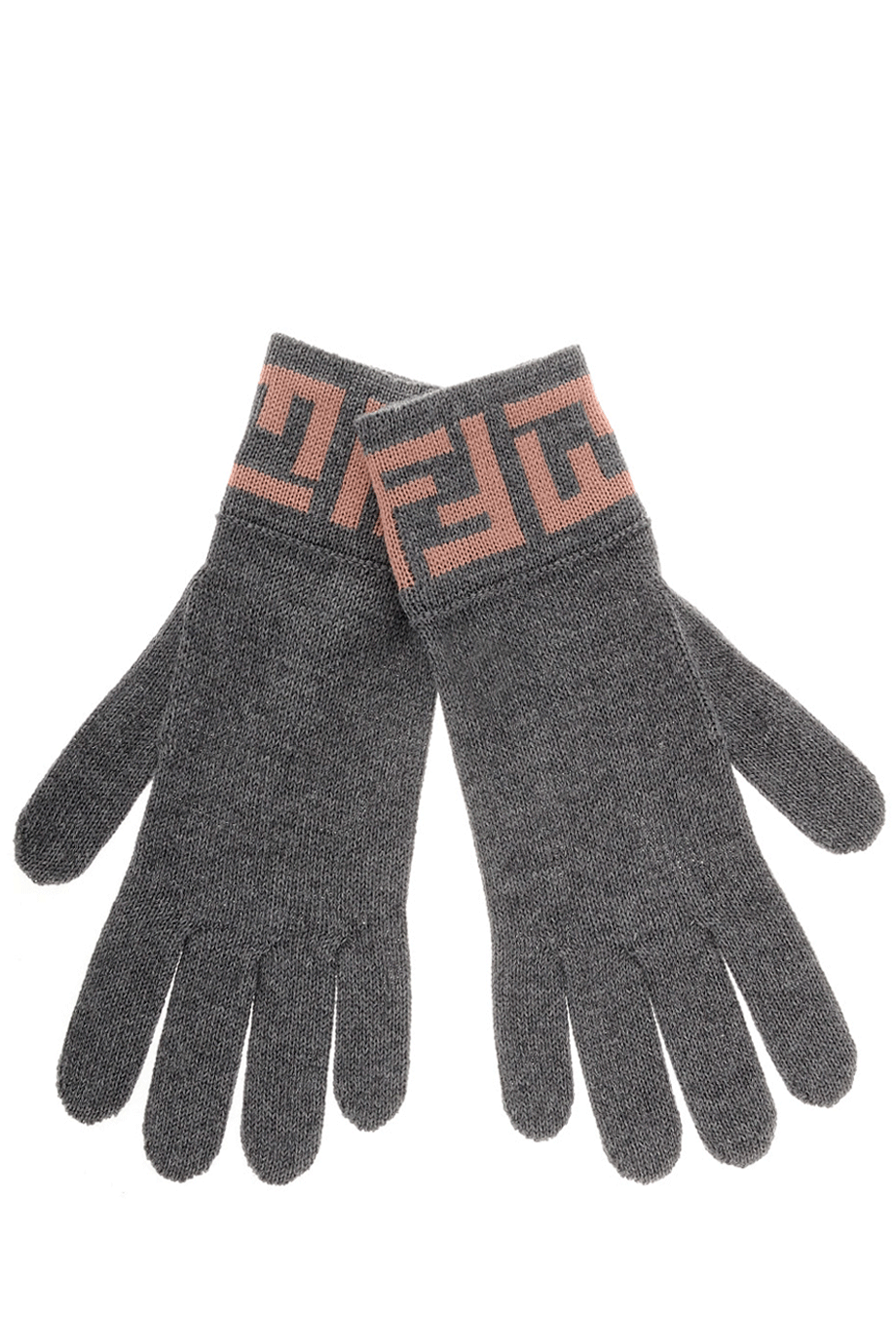 Γκρι Ροζ Μάλλινα Γυναικεία Γάντια - Fendi FF | Γυναικεία Γάντια