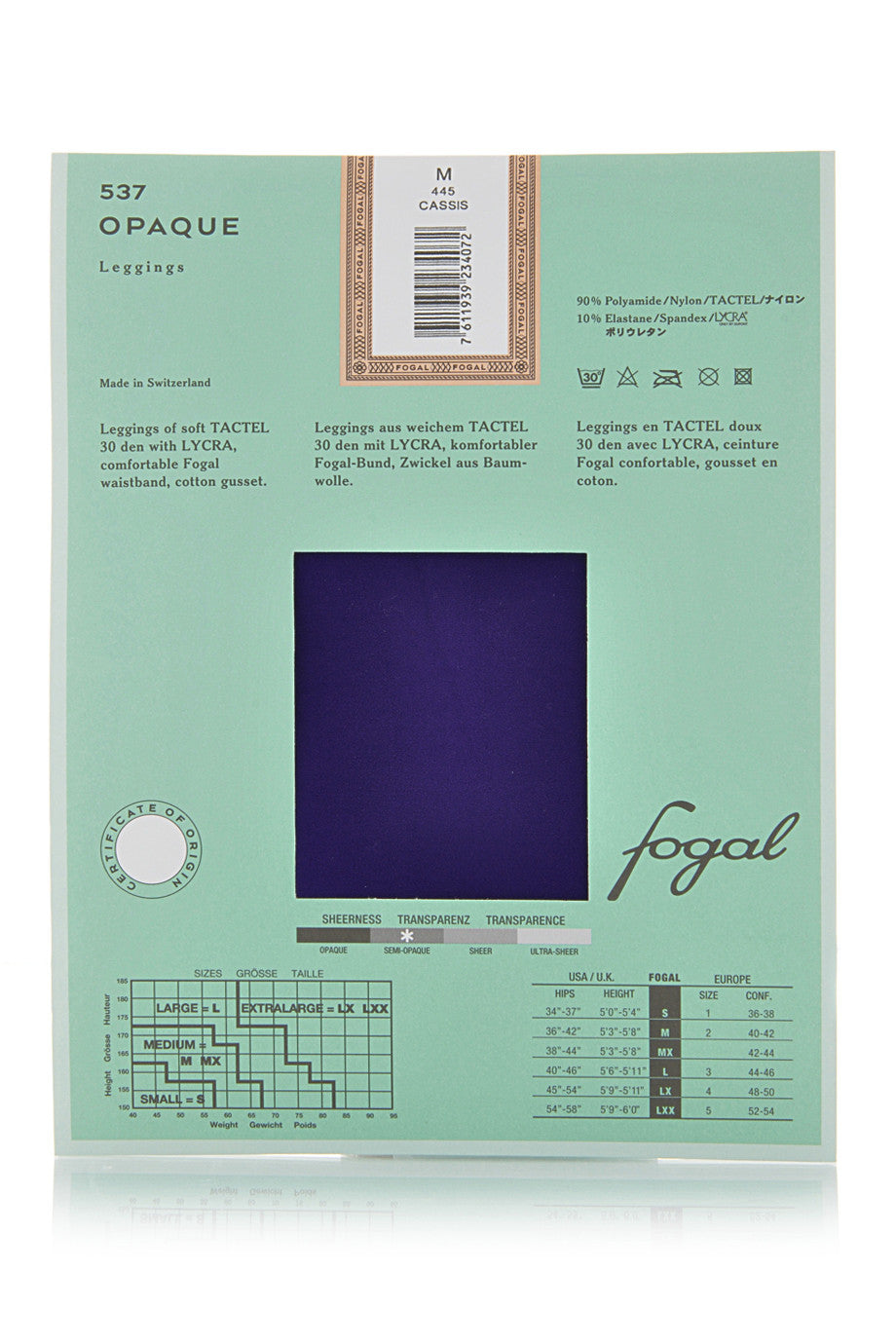 FOGAL 537 OPAQUE Σκούρο Μπλε Κολάν