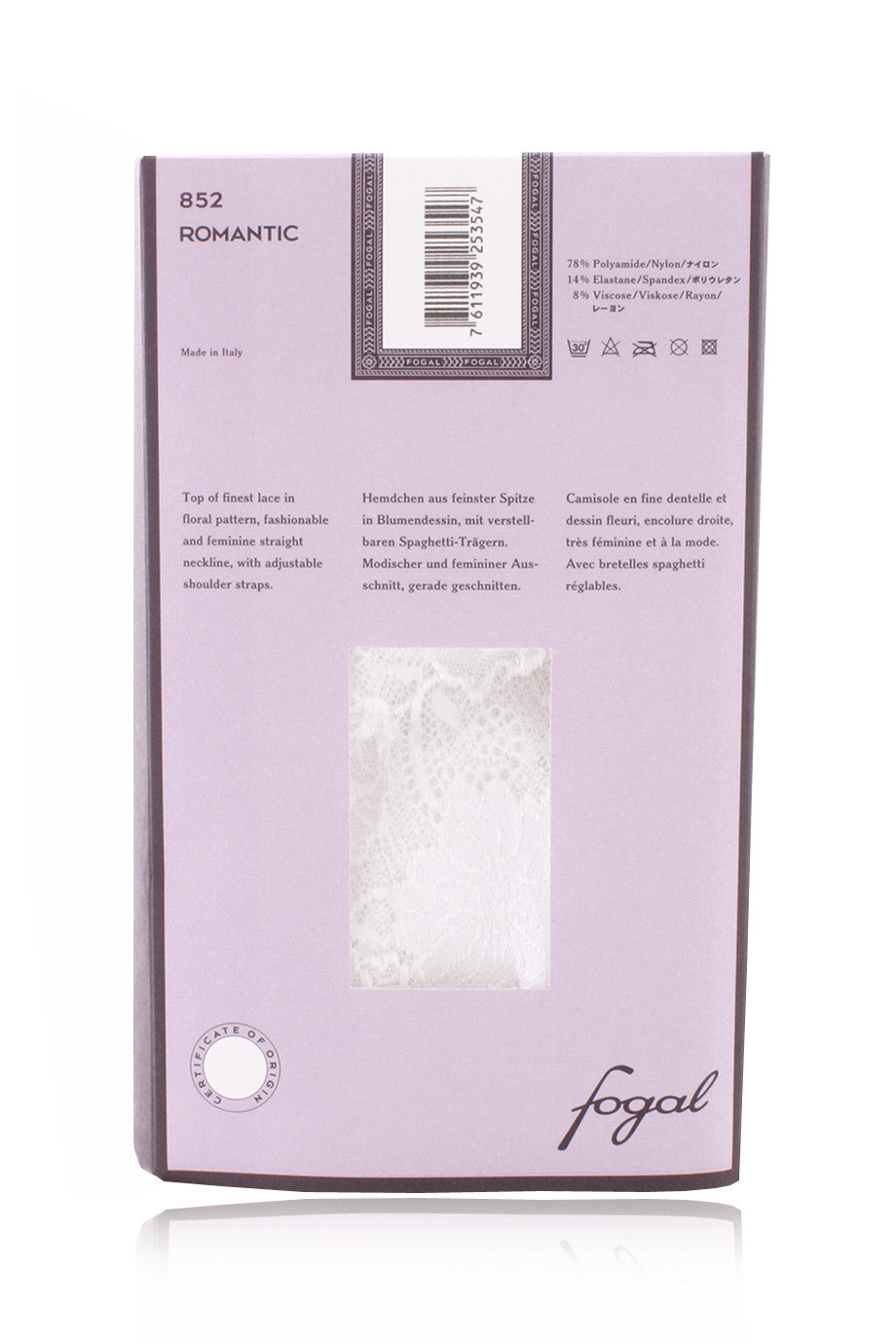Λευκό Τοπ Δαντέλα - Fogal 852 Romantic | Γυναικεία Εσώρουχα