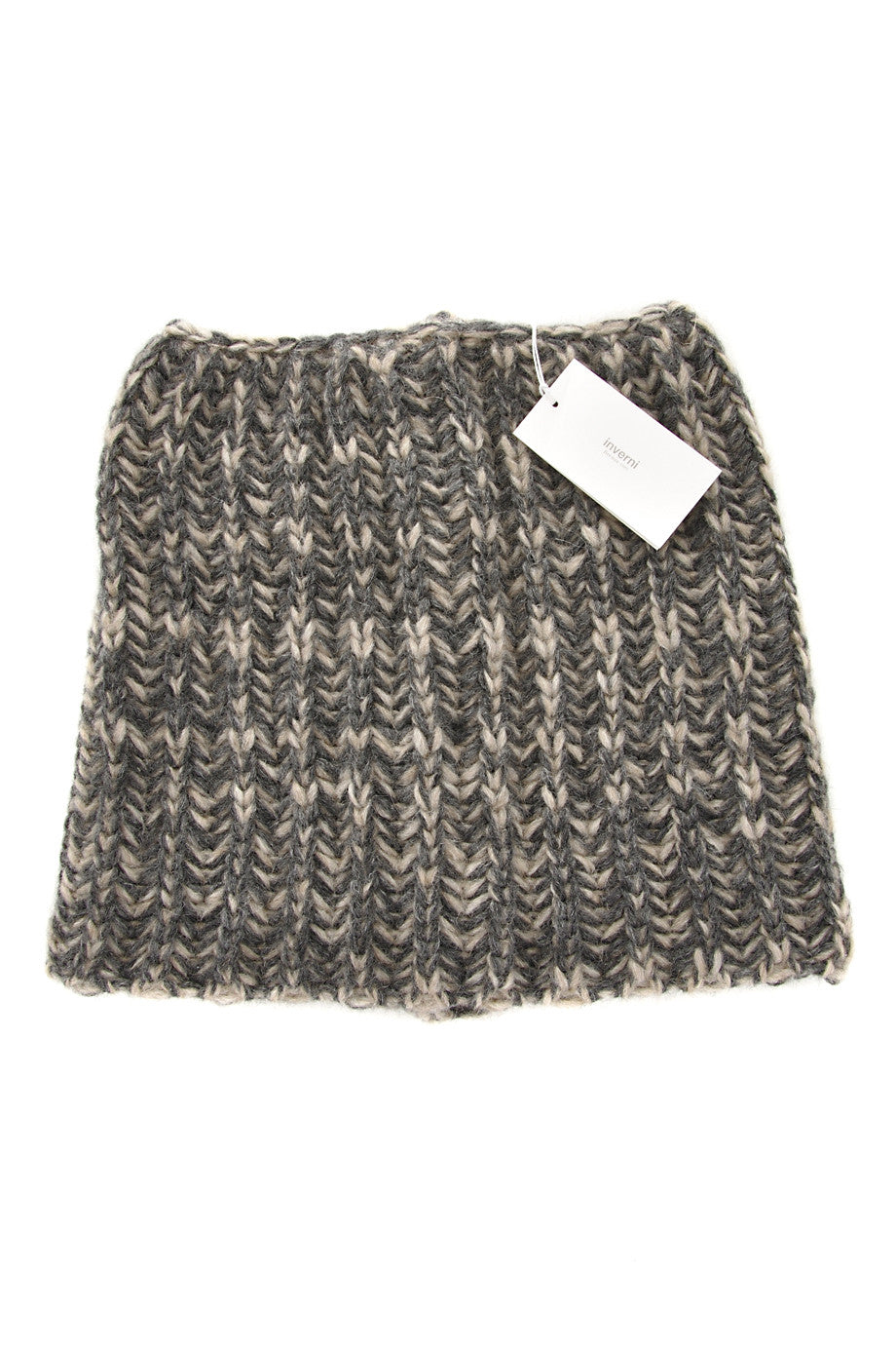 EVEREST Μπεζ Καφέ Μάλλινο Κασκόλ