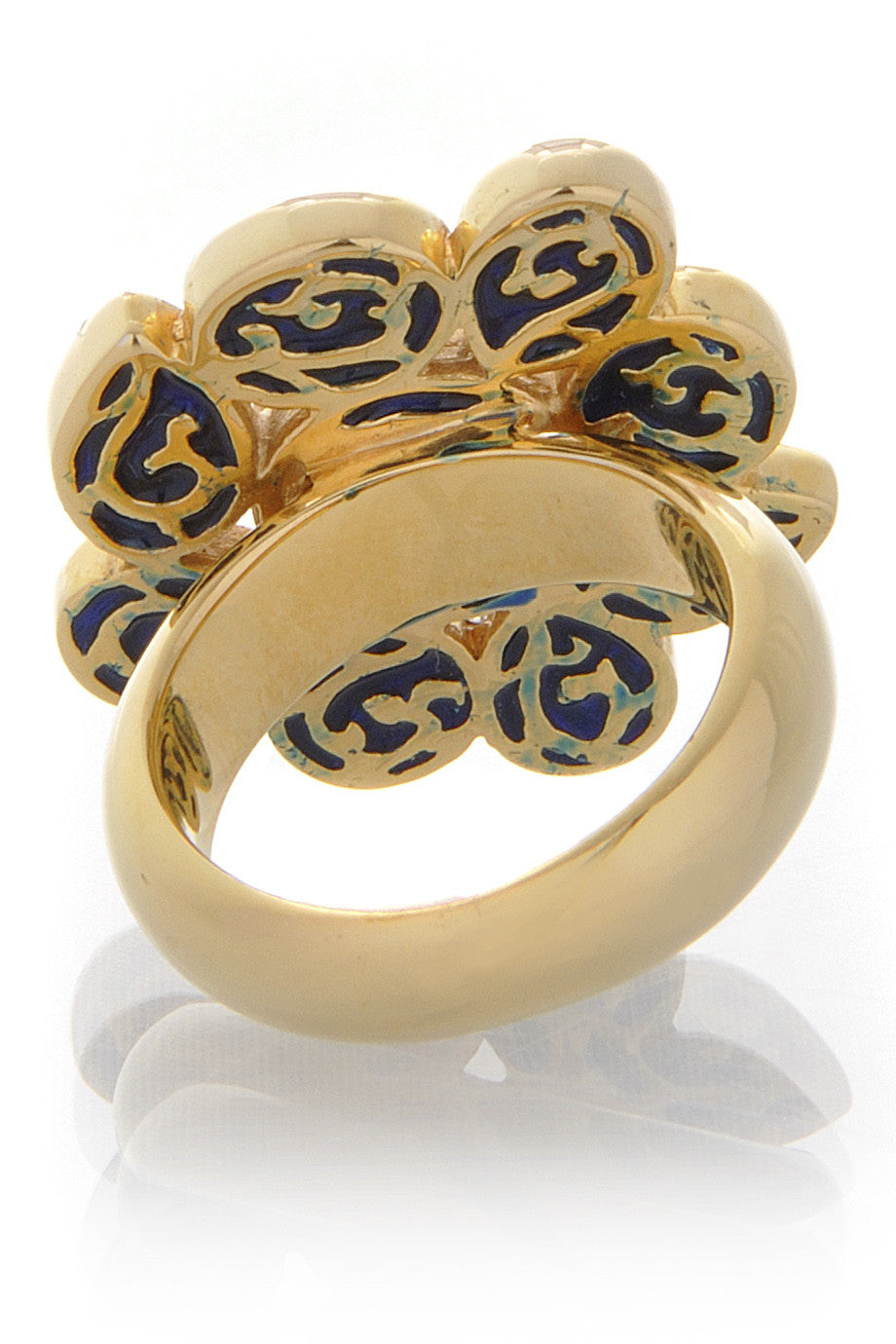 Μπλε Δαχτυλίδι σε Σχήμα Λουλουδιού - Isharya | Κοσμήματα