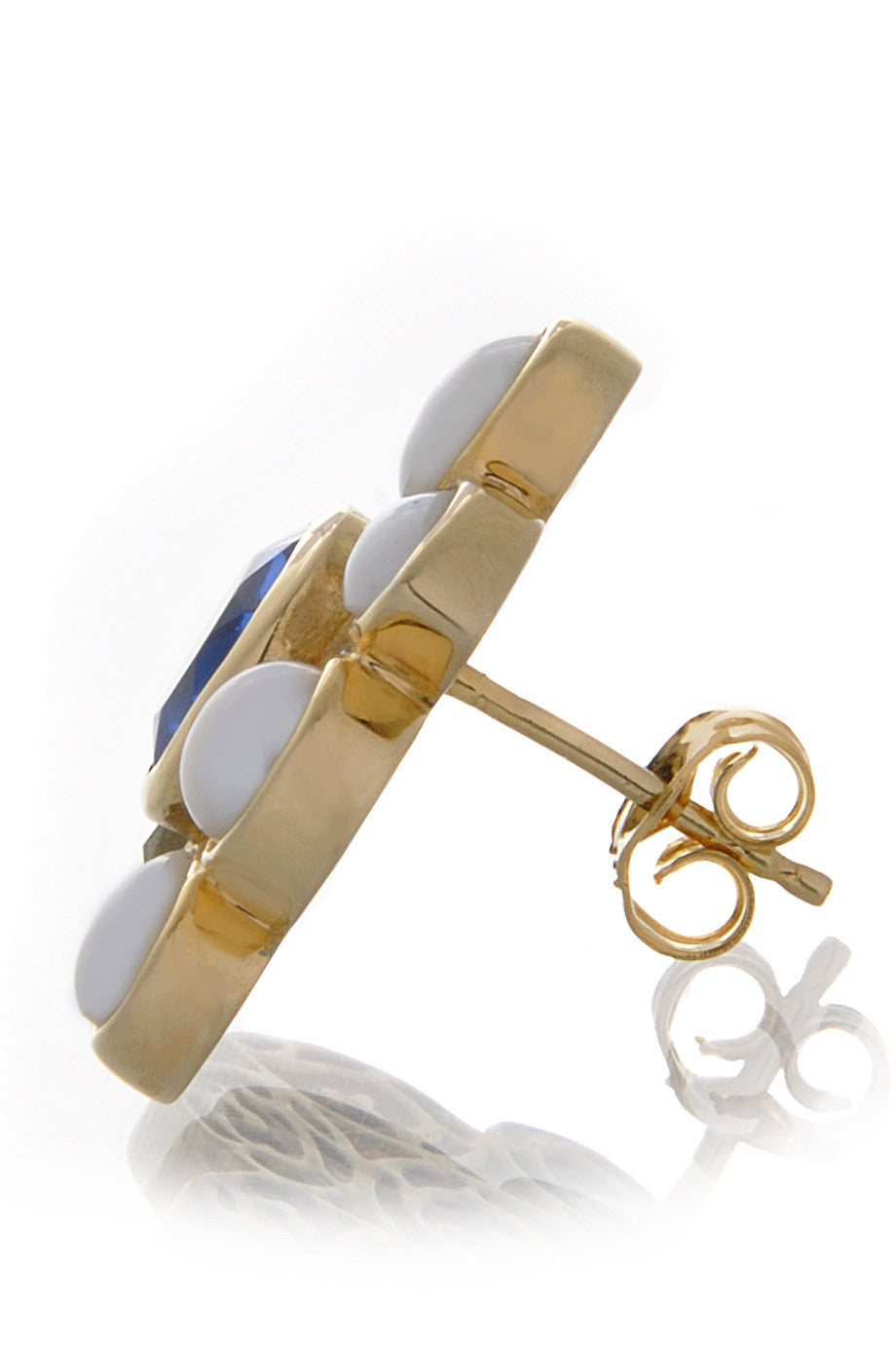 Μπλε Σκουλαρίκια σε Σχήμα Λουλουδιού - Isharya | Κοσμήματα