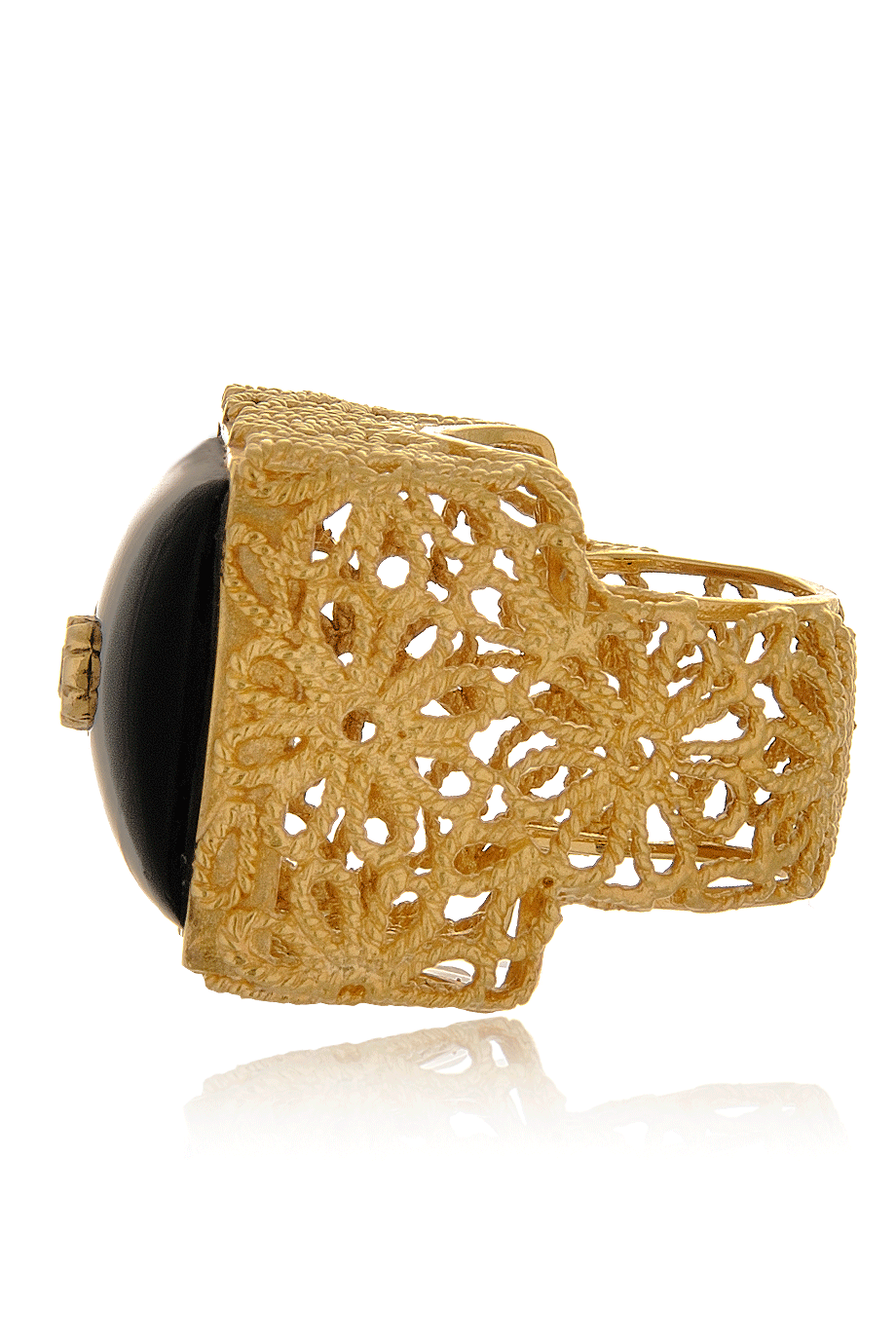 Επίχρυσο Δαχτυλίδι με Μαύρο Όνυχα - Isharya | Κοσμήματα