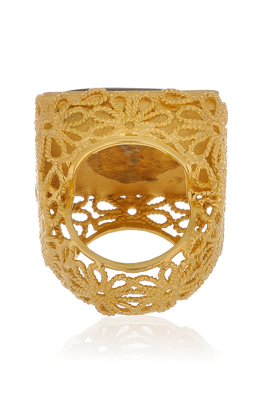 Επίχρυσο Δαχτυλίδι με Μαύρο Όνυχα - Isharya | Κοσμήματα