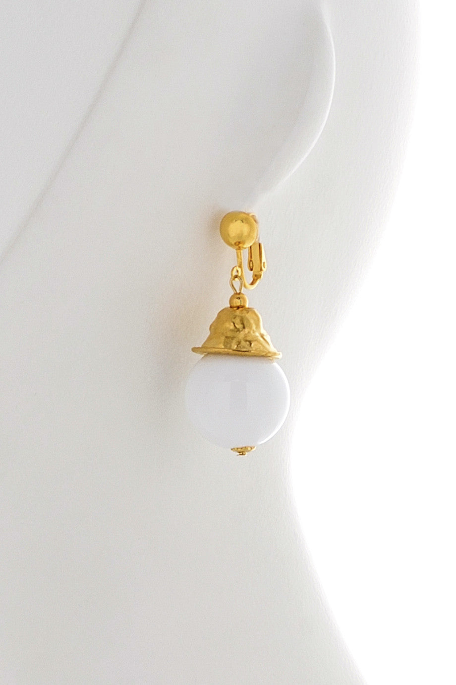 Λευκά Σκουλαρίκια με Κλιπ - Kenneth Jay Lane | Κοσμήματα