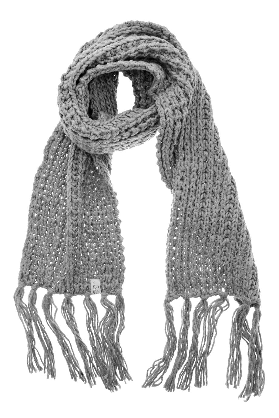 LALU BERN Γκρι Πλεκτό Κασκόλ