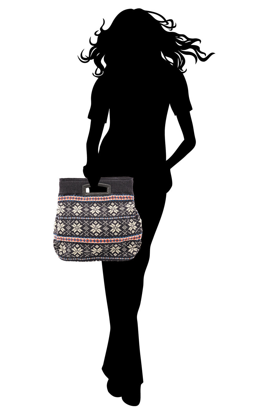 MERILLY Γκρι Πλεκτή Τσάντα