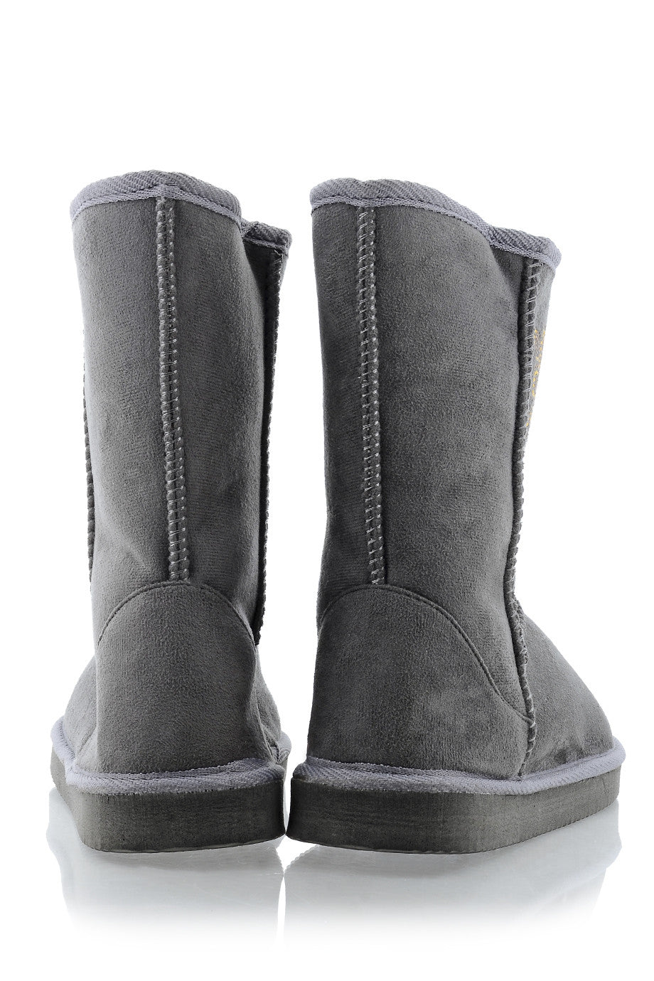 Γκρι Σουέντ Γούνινες Μπότες | Γυναικεία Παπούτσια