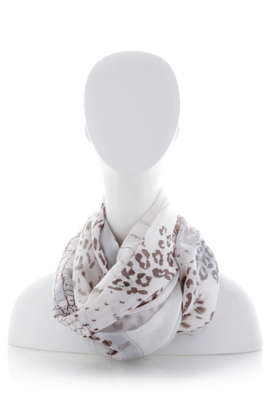 JUNGLE White Gray Scarf