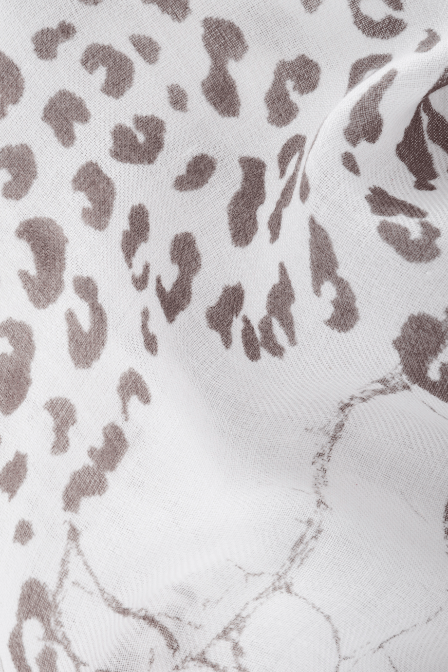 JUNGLE Λευκό Γκρι Φουλάρι